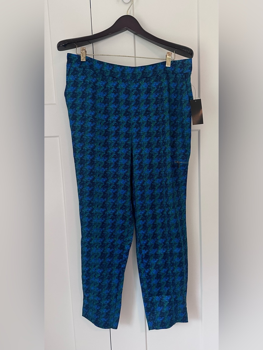Isaac Mizrahi Live Blue Houndstooth Ladies Dress‎ Pants